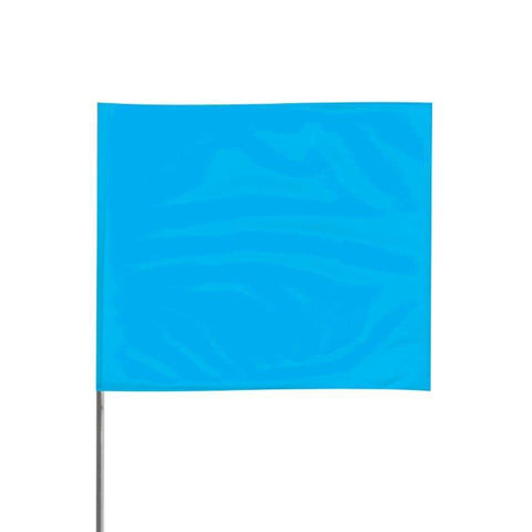 Presco 4" x 5" Marking Flag with 30" Wire Staff ( Blue Glo) - Pack of 1000 - 4530BG