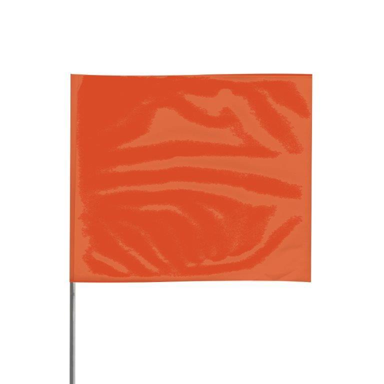 Presco 4" x 5" Marking Flag with 24" Wire Staff (Orange) - Pack of 1000 - 4524O
