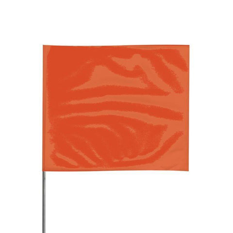 Presco 4" x 5" Marking Flag with 30" Wire Staff (Orange) - Pack of 1000 - 4530O