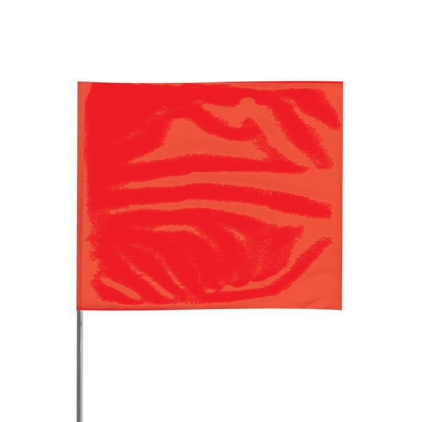 Presco 4" x 5" Marking Flag with 18" Wire Staff (Red) - Pack of 1000 - 4518R
