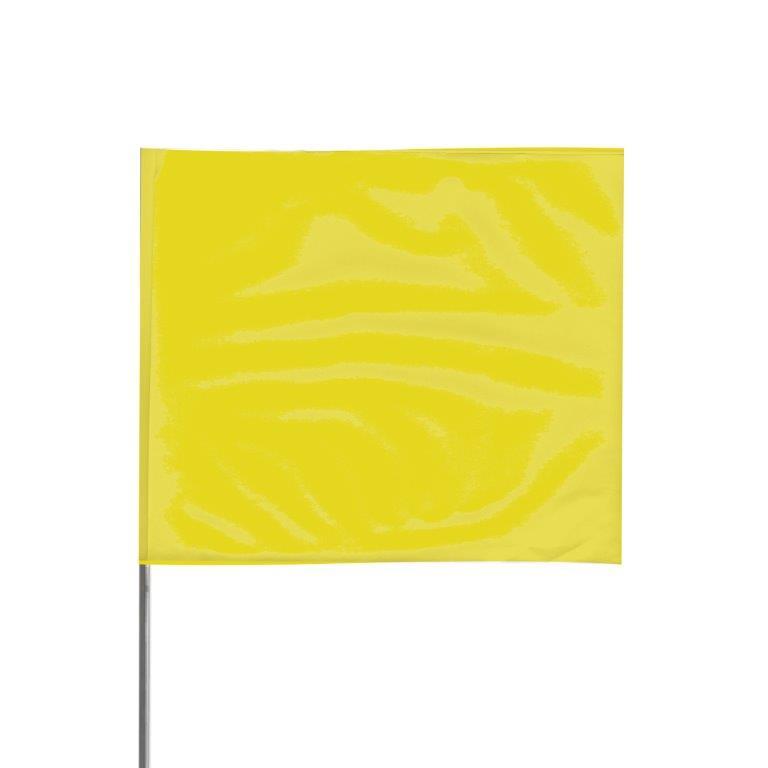 Presco 4" x 5" Marking Flag with 18" Wire Staff (Yellow) - Pack of 1000 - 4518Y