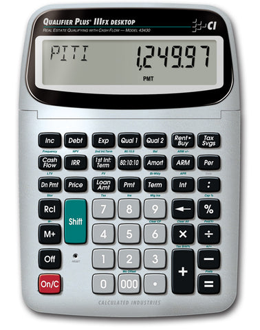 Calculated Industries Qualifer Plus IIIFX Desktop Real Estate Finance Calculator - 43430