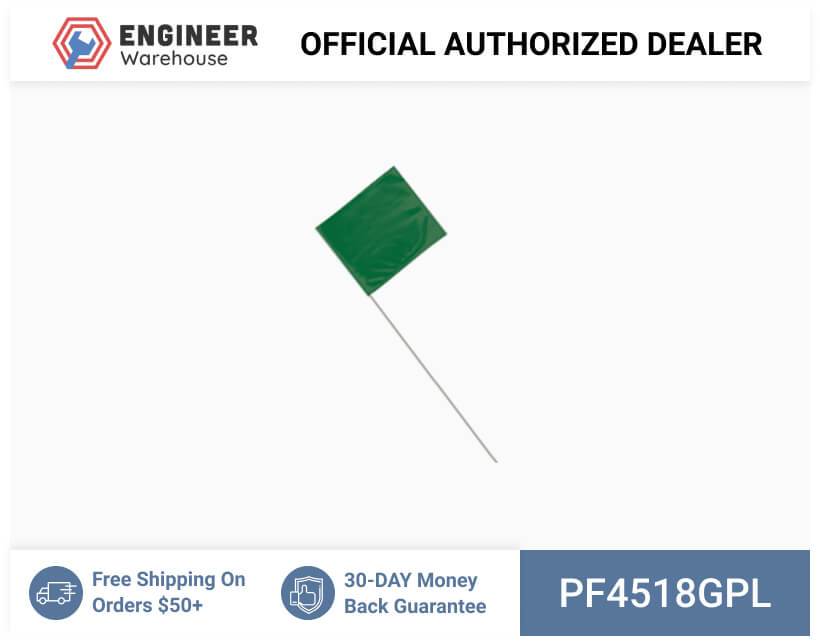 Smi-Carr - PVC Flag 4x5x18 1000 Green - PF4518GPL