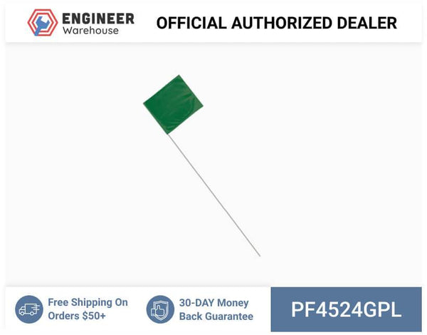 Smi-Carr - PVC Flag 4x5x24 1000 Green - PF4524GPL