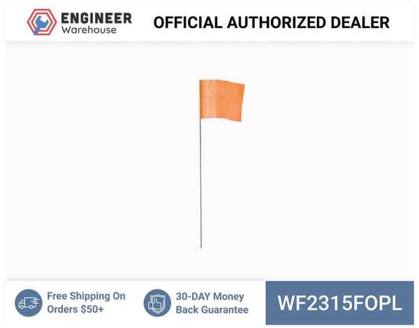 Smi-Carr - Wire Flag 2.5x3.5x15 1000 Flo Orange - WF2315FOPL