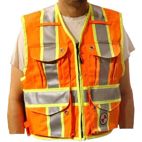 Safety Apparel Party Chief Survey Vest Class Large (Orange) - PC15X-O LARGE ORANGE