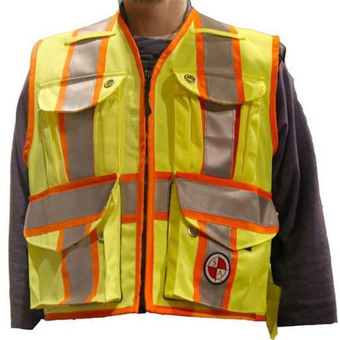 Safety Apparel Party Chief Survey Vest Class 2 Large (Yellow) - PC15X-Y LARGE YELLOW