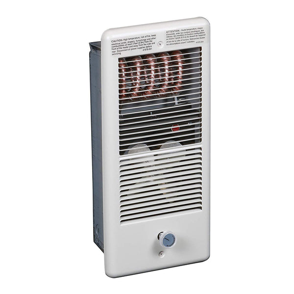 TPI 1000W 120V 4300 Series Low Profile Fan Forced Wall Heater - 1 Pole Thermostat - White w/ Box - E4310TRPW