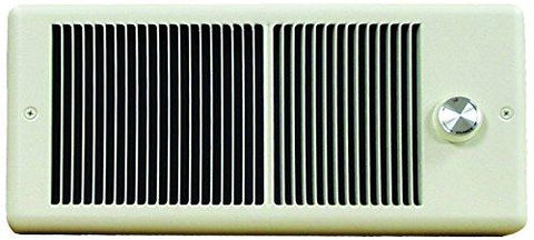 TPI 1500W 120V 4300 Series Low Profile Fan Forced Wall Heater - 1 Pole Thermostat - Ivory w/ Box - E4315TRP