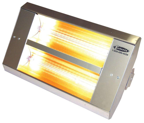 TPI 2-Lamp 3.2KW 240V 90 Symmetrical Mul-T-Mount Infrared Heater w/ Stainless Steel Housing - 22290THSS240V