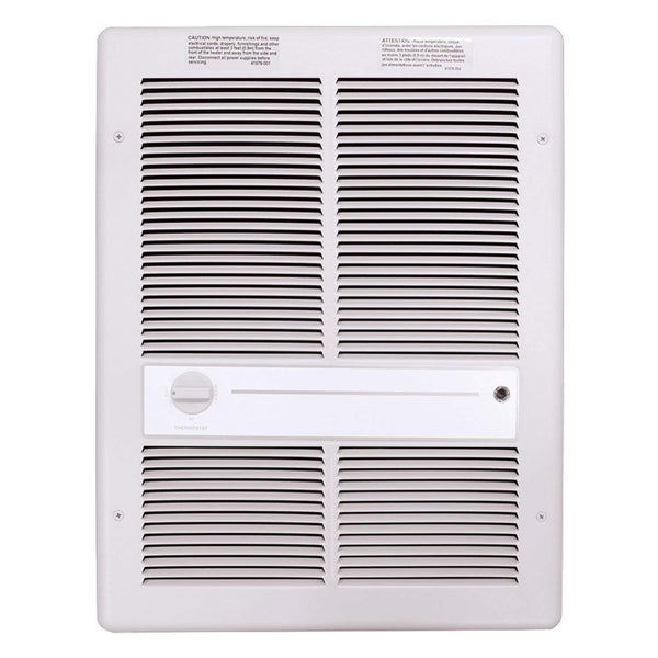 TPI 3000W 277V 3310 Series Fan Forced Wall Heater (White) - Without Summer Fan Switch - 2 Pole Thermostat - G3315T2RPW