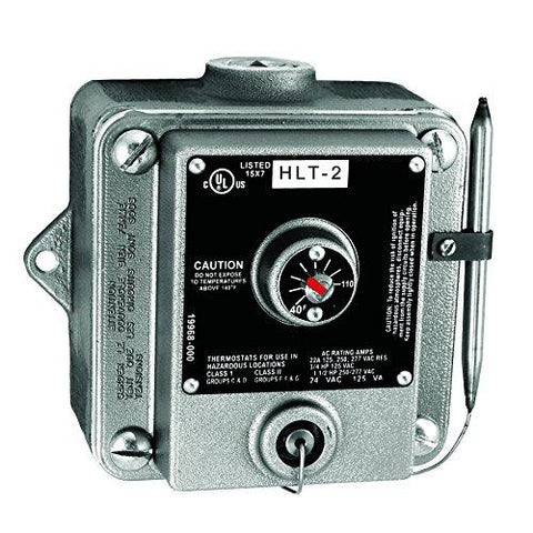 TPI 40-110 Degrees 22A mp 125-277 VAC Aluminum Hazardous Location Double Pole Thermostat - HLT2