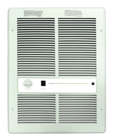 TPI 4000/3000W 240/208V 3310 Series Fan Forced Wall Heater (White) - With Summer Fan Switch - 1 Pole Thermostat - HF3316TSRPW