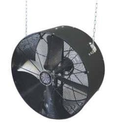 TPI U12-TE Industrial Wall/Ceiling Mount Fan – 12", 3-Speed, 120V, 1650 CFM, Gray, Powder-Coated Steel