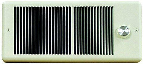 TPI 750/562W 240/208V 4300 Series Low Profile Fan Forced Wall Heater - 1 Pole Thermostat - Ivory w/ Box - HF4375TRP