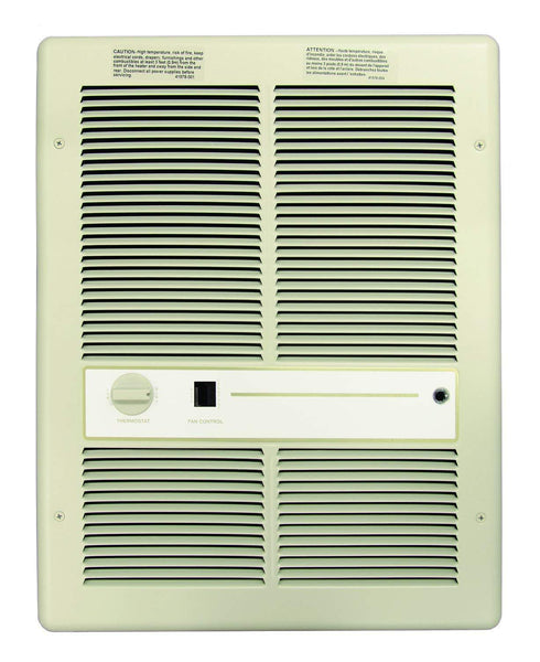 TPI Multi Watt- 240/208V 3310 Series Fan Forced Wall Heater (Ivory) - With Summer Fan Switch - 2 Pole Thermostat - HF3316T2SRP