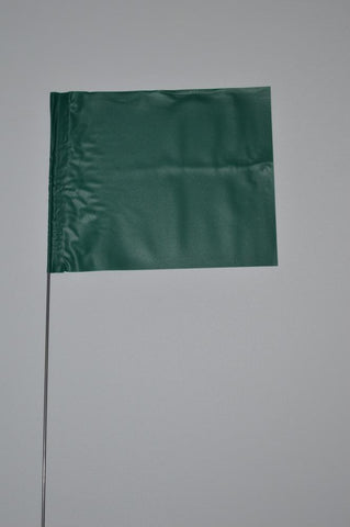 Trinity Tape Marking Flags - Green - 4"x 5" - 21" wire - 4521G
