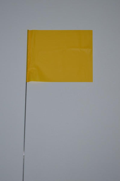 Trinity Tape Marking Flags - Yellow - 4"x 5" - 21" wire - 4521Y