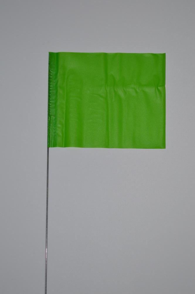 Trinity Tape Marking Flags - Green Glo - 4" x 5" - 30" wire - 4530GG