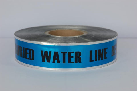 Trinity Tape Detectable Tape - Caution Buried Water Line Below - Blue - 5 Mil - 2" x 1000' - D2105B52