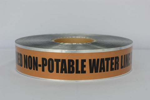 Trinity Tape Detectable Tape - Caution Buried Non-Potable Water Line Below - Brown - 5 Mil - 2" x 1000' - D2105BR53