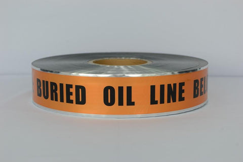 Trinity Tape Detectable Tape - Caution Buried Oil Line Buried Belwo - Orange - 5 Mil - 2" x 1000' - D2105O20