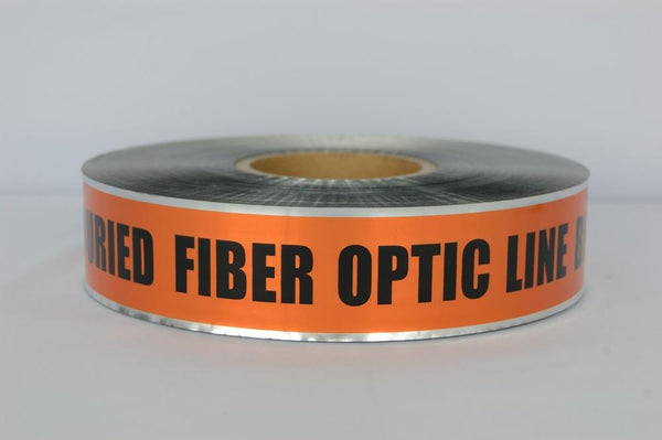Trinity Tape Detectable Tape - Cauton Buried Fiber Optic Line Below - Orange - 5 Mil - 2" x 1000' - D2105O51