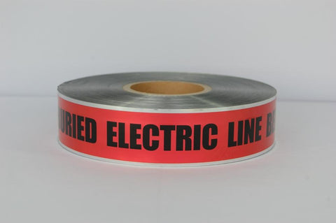 Trinity Tape Detectable Tape - Caution Buried Electric Line Below (red) - Red - 5 Mil - 2" x 1000' - D2105R6