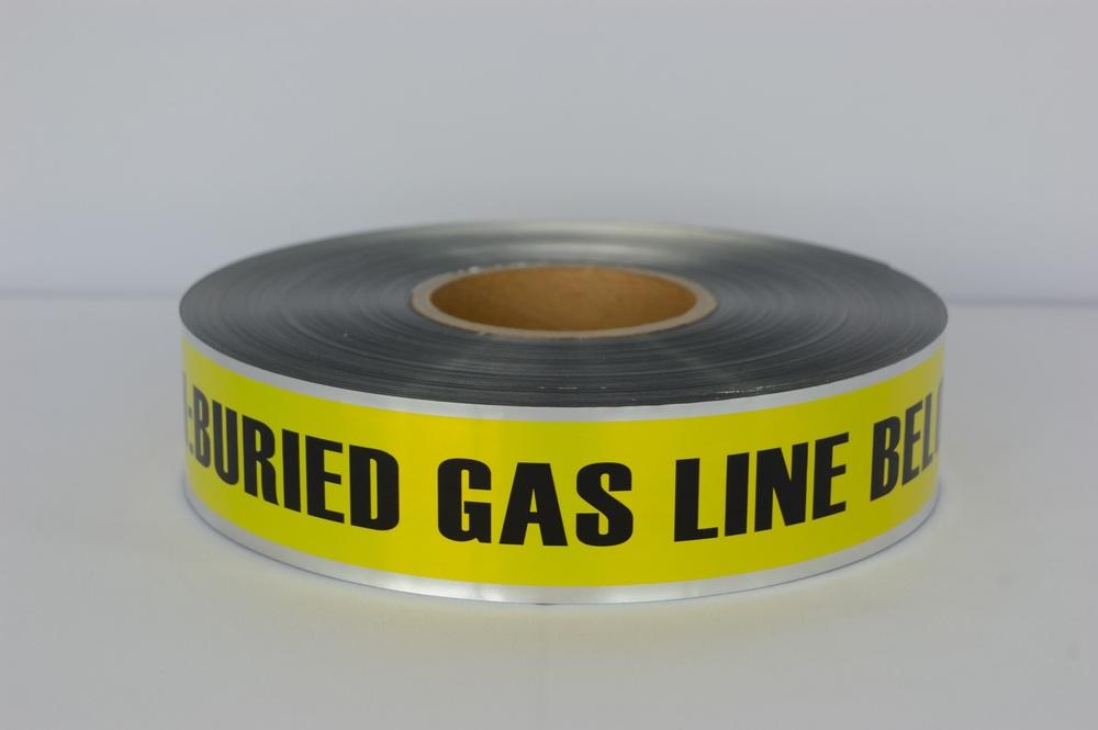 Trinity Tape Detectable Tape - Caution Buried Gas Line Below - Yellow - 5 Mil - 2" x 1000' - D2105Y5