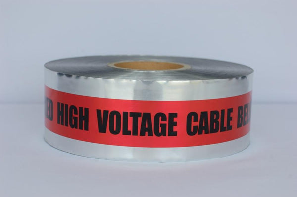 Trinity Tape Detectable Tape - Caution Buried High Voltage Cable Below - Red - 5 Mil - 3" x 1000' - D3105R3