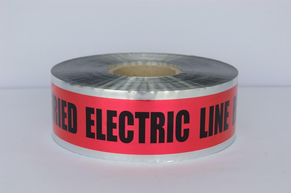 Trinity Tape Detectable Tape - Caution Buried Electric Line Below (red) - Red - 5 Mil - 3" x 1000' - D3105R6
