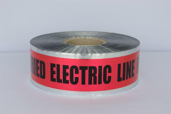 Trinity Tape Detectable Tape - Caution Buried Electric Line Below (red) - Red - 5 Mil - 3" x 1000' - D3105R6