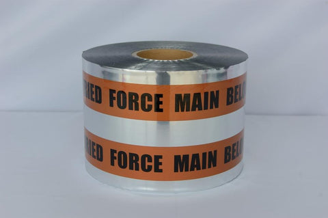Trinity Tape Detectable Tape - Caution Buried Force Main Line Below - Brown - 5 Mil - 6" X 1000' - D6105BR29