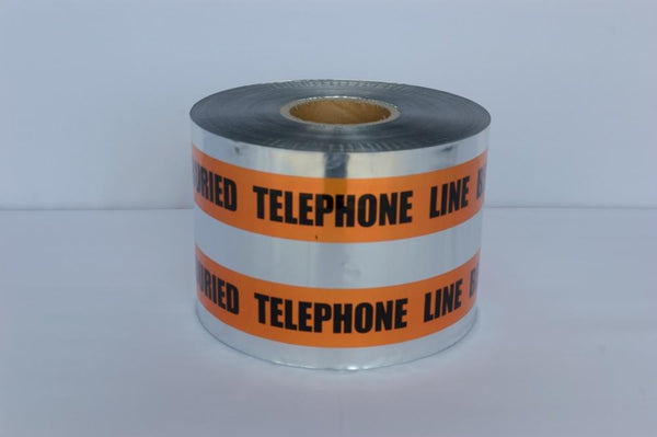 Trinity Tape Detectable Tape - Caution Buried Telephone Line Below - Orange - 5 Mil - 6" x 1000' - D6105O54