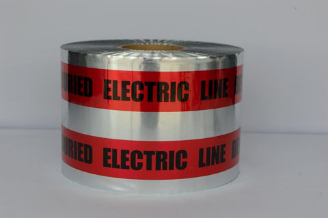 Trinity Tape Detectable Tape - Caution Buried Electric Line Below (red) - Red - 5 Mil - 6" x 1000' - D6105R6