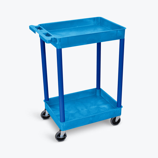 Luxor 2-Tub Shelf Cart 24"W x18"D x 37.5"H (Blue) - BUSTC11BU