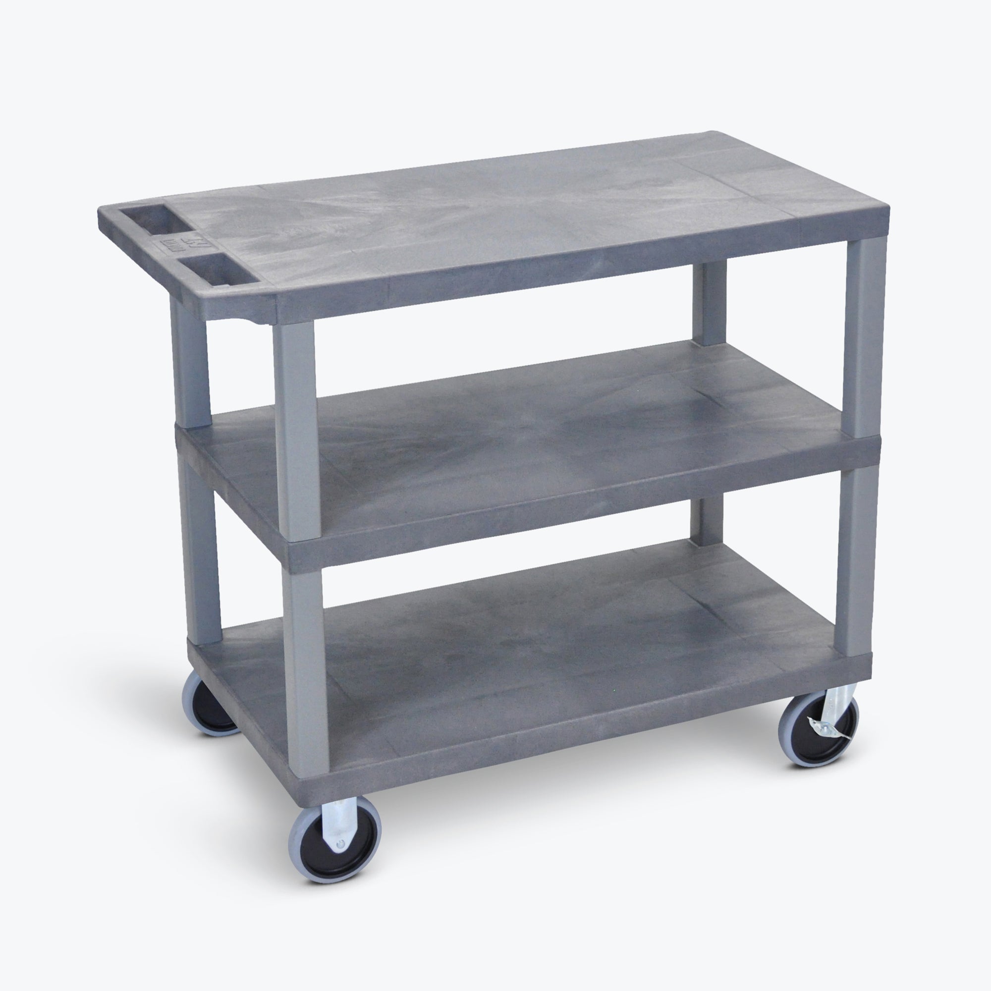 Luxor 18" x 32" 3-Flat Shelf Cart 32"W x 18"D x 35.5"H (Gray) - EC222HD-G