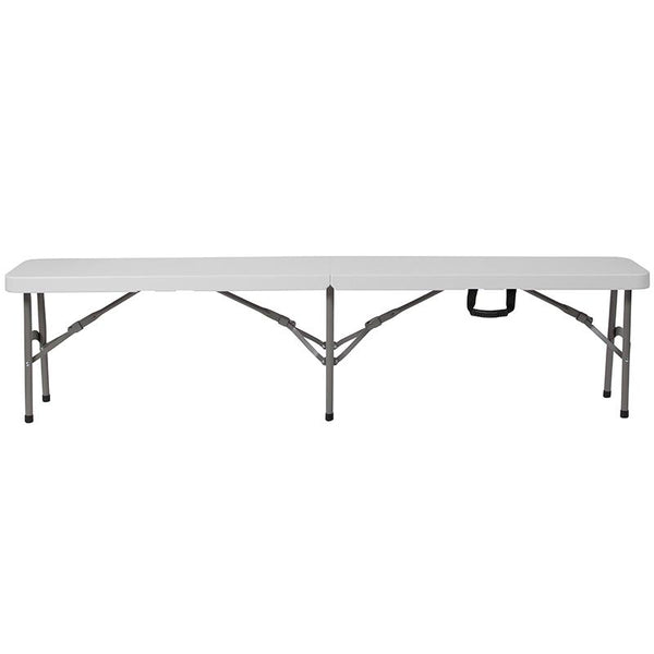 Flash Furniture 11''W x 72"L Bi-Fold Granite White Folding Bench with Carrying Handle - DAD-YCD-183Z-2-GG