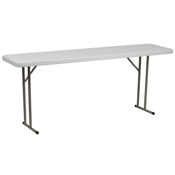 Flash Furniture 18''W x 72''L Granite White Plastic Folding Training Table - RB-1872-GG