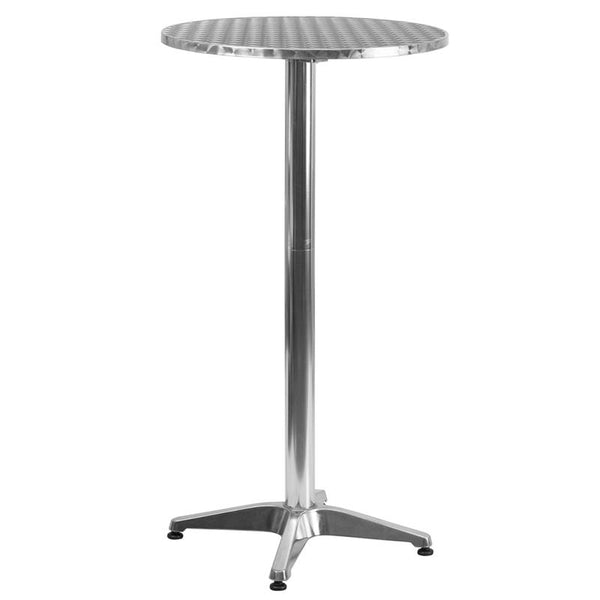 Flash Furniture 23.25'' Round Aluminum Indoor-Outdoor Folding Bar Height Table with Base - TLH-059A-GG