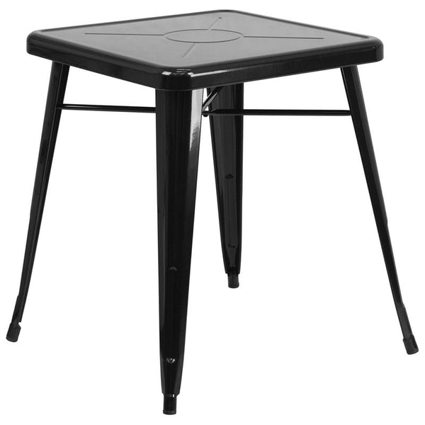 Flash Furniture 23.75'' Square Black Metal Indoor-Outdoor Table - CH-31330-29-BK-GG