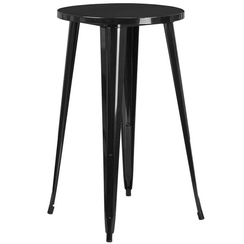 Flash Furniture 24'' Round Black Metal Indoor-Outdoor Bar Height Table - CH-51080-40-BK-GG