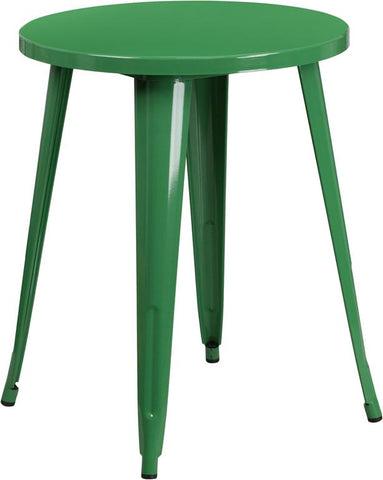 Flash Furniture 24'' Round Green Metal Indoor-Outdoor Table - CH-51080-29-GN-GG