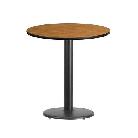 Flash Furniture 24'' Round Natural Laminate Table Top with 18'' Round Table Height Base - XU-RD-24-NATTB-TR18-GG