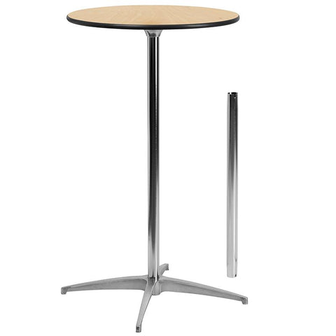 Flash Furniture 24'' Round Wood Cocktail Table with 30'' and 42'' Columns - XA-24-COTA-GG