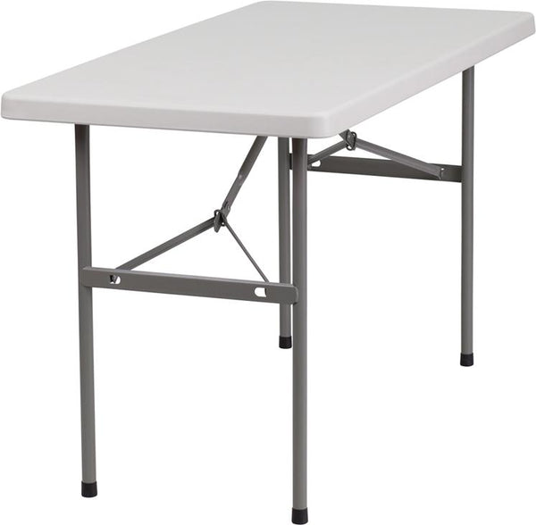 Flash Furniture 24''W x 48''L Granite White Plastic Folding Table - RB-2448-GG