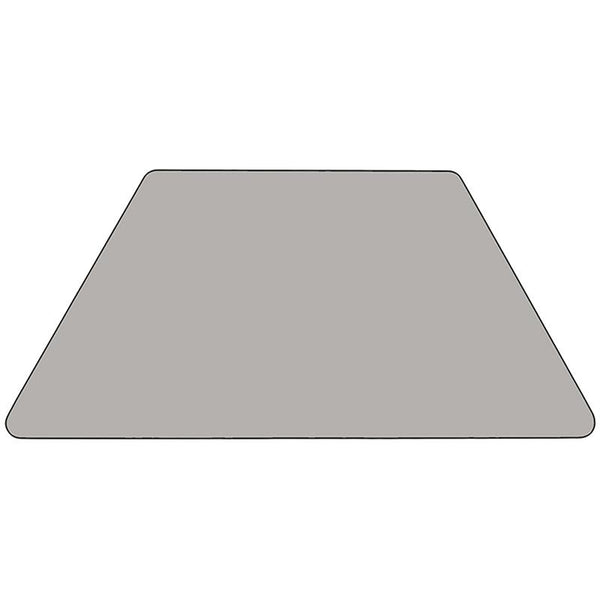 Flash Furniture 25''W x 45''L Trapezoid Grey HP Laminate Activity Table - Height Adjustable Short Legs - XU-A2448-TRAP-GY-H-P-GG