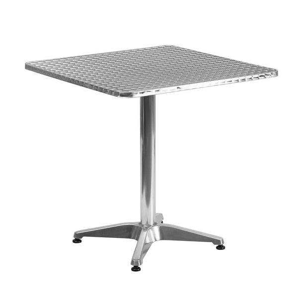 Flash Furniture 27.5'' Square Aluminum Indoor-Outdoor Table with Base - TLH-053-2-GG