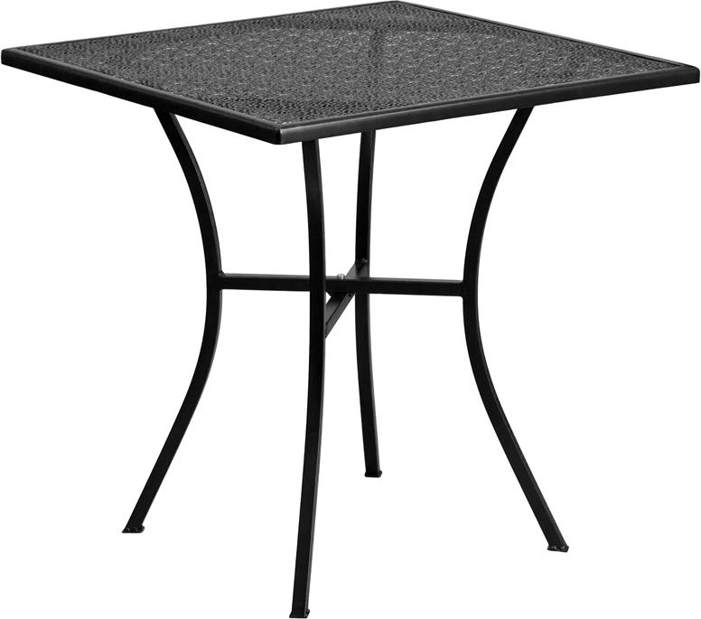 Flash Furniture 28'' Square Black Indoor-Outdoor Steel Patio Table - CO-5-BK-GG