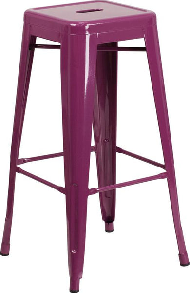 Flash Furniture 30'' High Backless Purple Indoor-Outdoor Barstool - ET-BT3503-30-PUR-GG